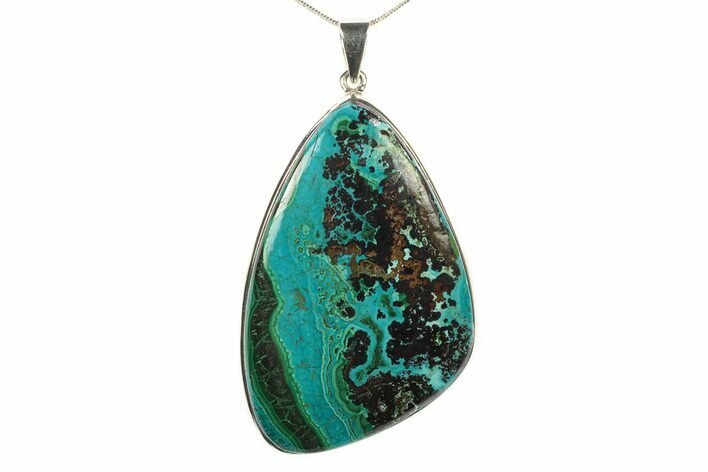 Vibrant Malachite & Chrysocolla Pendant - Sterling Silver #279723
